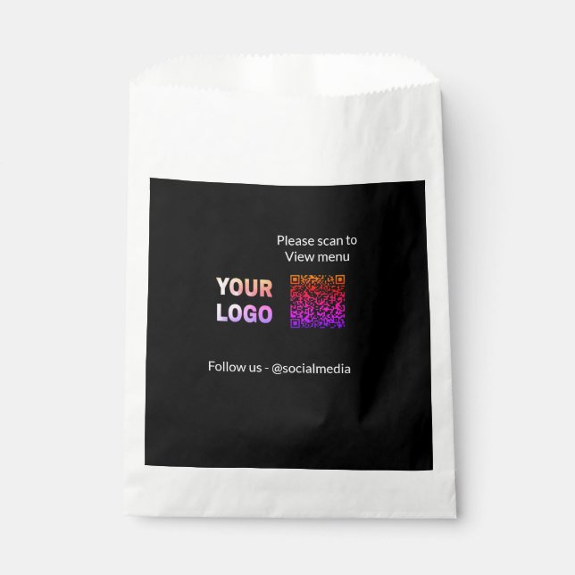Sachets En Papier Scanner pour afficher le menu restaurant hôtel QR  (Devant)