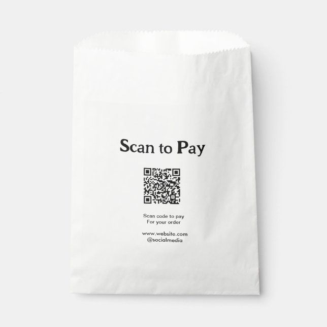 Sachets En Papier Scanner pour payer la commande QR code ajouter un  (Devant)