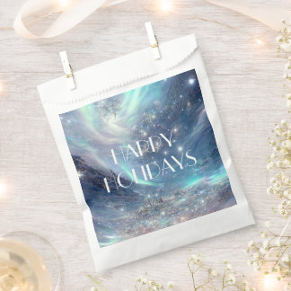 Sachets En Papier Scène hivernale des aurores boréales Joyeuses Fête