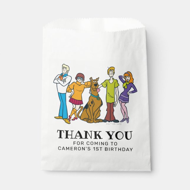 Sachets En Papier Scooby-Doo et le Merci d'anniversaire de Gang (Devant)