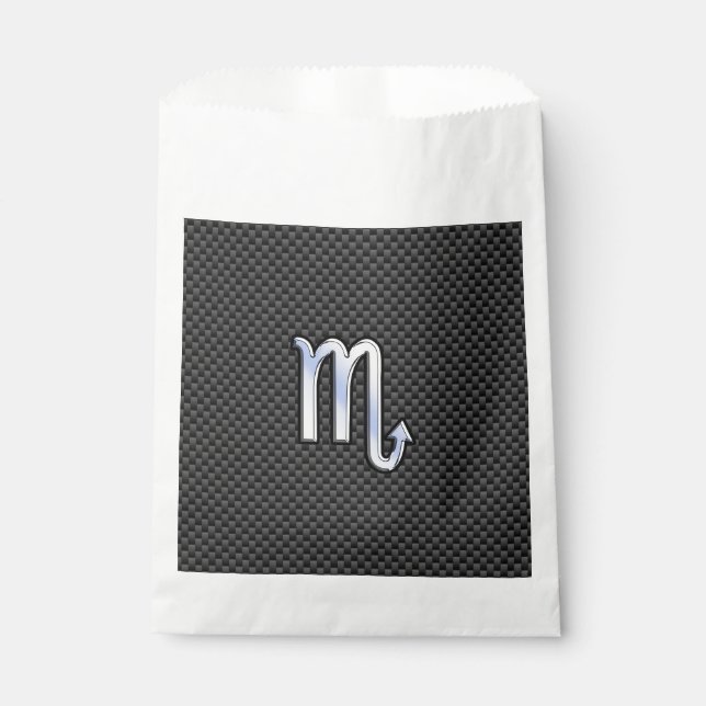 Sachets En Papier Scorpio Zodiac Sign on Carbon Fibre Print (Devant)