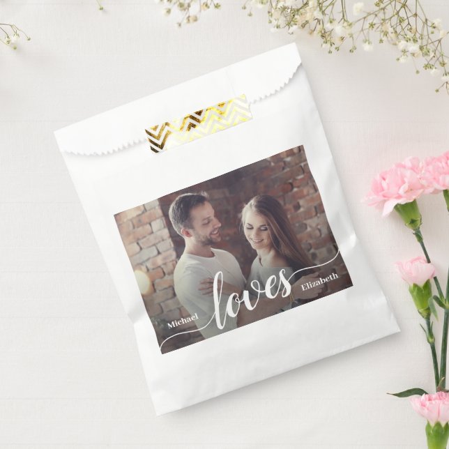 Sachets En Papier Script d'amour photo Couples personnalisés (Scellé)