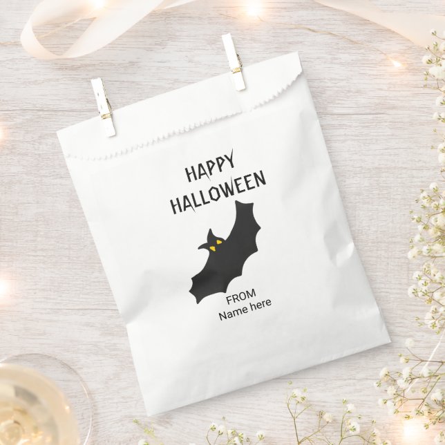 Sachets En Papier script de chauve-souris noire moderne partie hallo (Coupé)