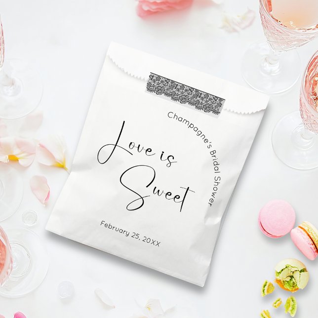 Sachets En Papier Script moderne Fête des mariées L'amour est doux (Créateur téléchargé)