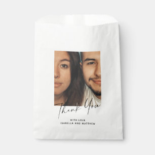 Sachets En Papier Script Moderne Minimaliste Photo Personnalisé Sur