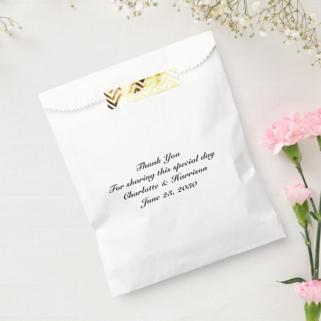Sachets En Papier Script personnalisé noir blanc Mariage cadeau (Scellé)