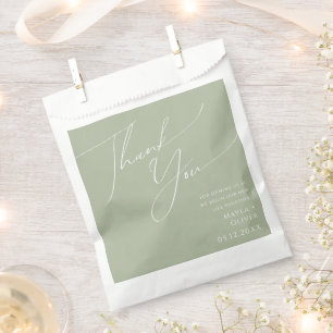 Sachets En Papier Script Whimsical Sage Green Merci Favoriser le s