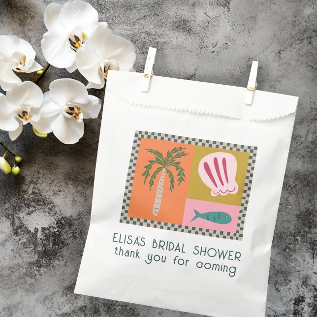 Sachets En Papier Seaside Soiree Fête des mariées Moderne Cute CUSTO (Seaside Soiree Bridal Shower Modern Cute CUSTOM Favor Bag
)