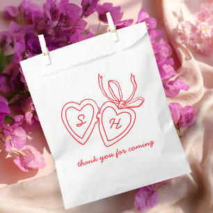 Sachets En Papier Serrure de coeur Whimsical Doodle Croquis moderne
