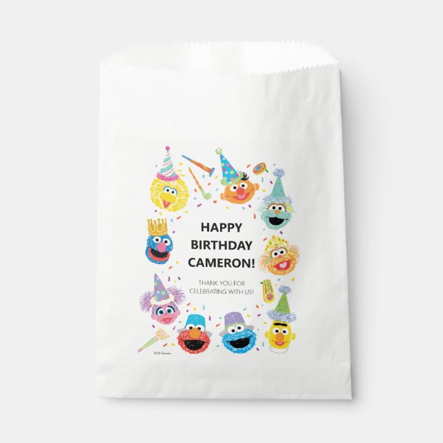Sachets En Papier Sesame Street Pals Confetti Anniversaire (Devant)