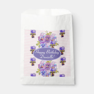 Sachets En Papier Shabby Pink Pansy Floral Party Gâteau Favoriser Sa