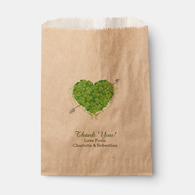 Sachets En Papier Shamrock Mariage irlandais Heart (Devant)