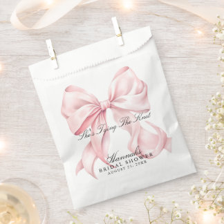 Sachets En Papier She's Tying The Knot Pink Bow