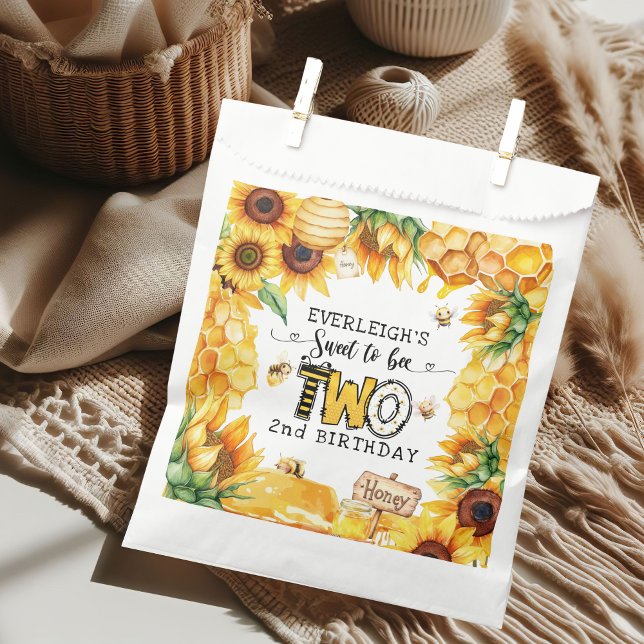 Sachets En Papier Si doux à être deux 2ème anniversaire fleuri (Créateur téléchargé)