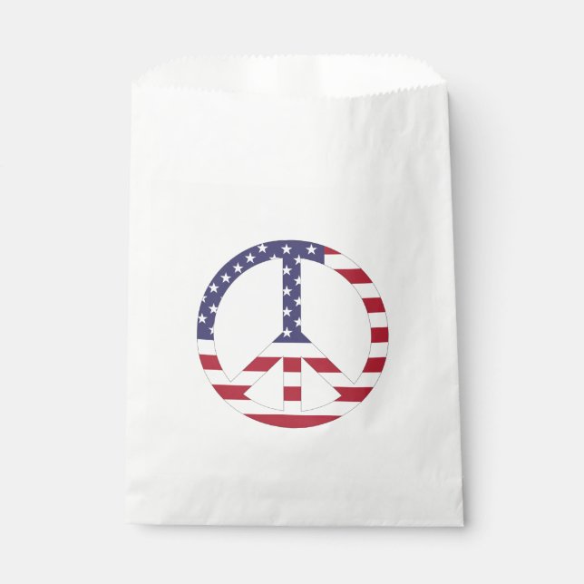 SACHETS EN PAPIER SIGNE DE PAIX DU DRAPEAU AMÉRICAIN (Devant)