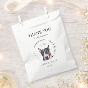 Sachets En Papier Simple Bull Terrie Mariage de chien Merci Favorise