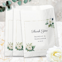 Sachets En Papier Simple Élégant Floral Mariage Personnalisé