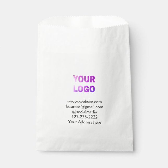 Sachets En Papier simple et minimal ajouter votre logo/design ici te (Devant)
