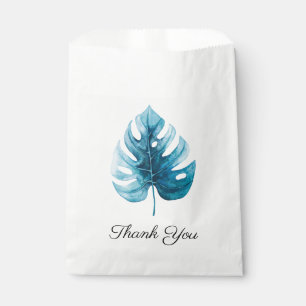 Sachets En Papier Simple feuille tropicale aquarelle Merci