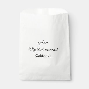 Sachets En Papier Simple minimal ajoutez votre nom texte lieu califo