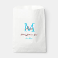 simple minimum jour mère bleu monogramme rose nom