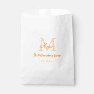 Sachets En Papier simple minimum meilleur grand-mère jamais orange m