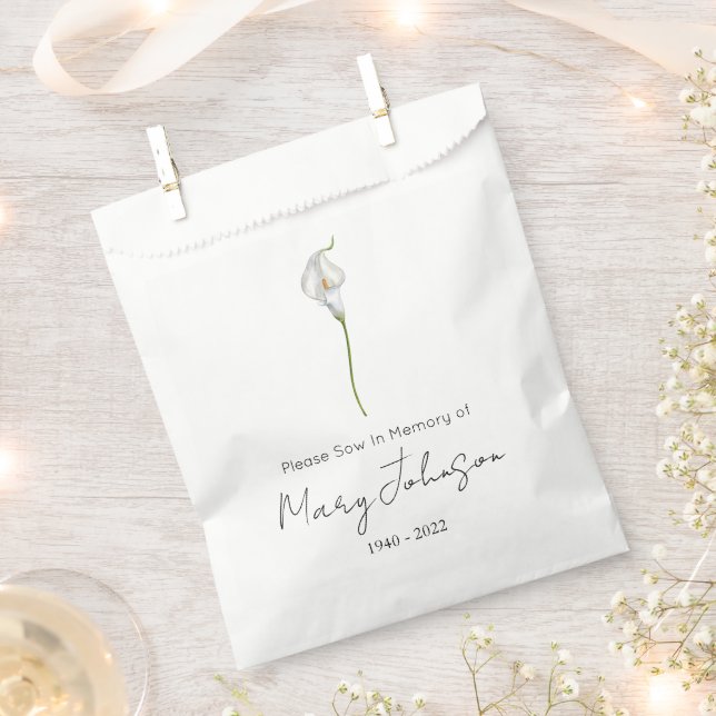 Sachets En Papier Simple paquet de graines de calla Funeral  (Coupé)
