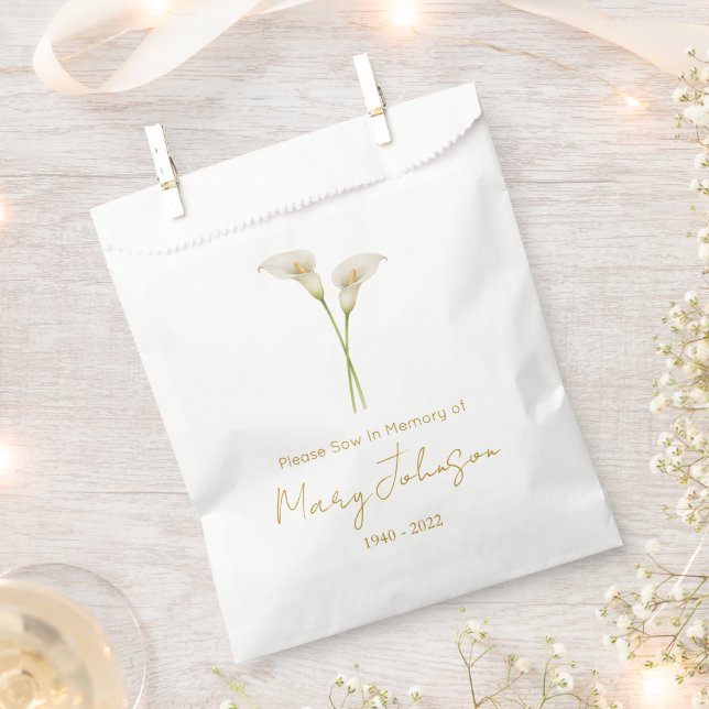 Sachets En Papier Simple paquet de graines de calla Funeral  (Coupé)