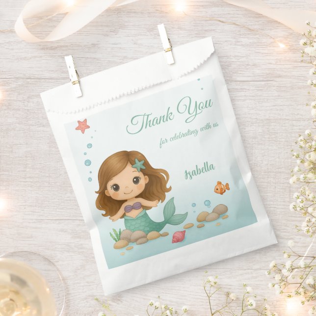 Sachets En Papier Simple petite petite sirène (Coupé)