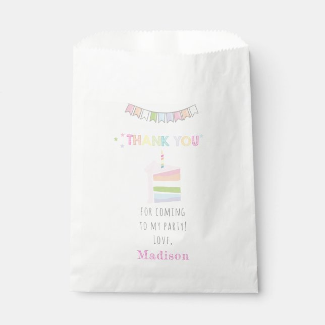 Sachets En Papier Simple Rainbow Cake Merci Anniversaire (Devant)