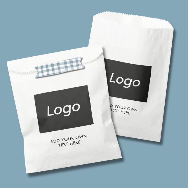 Sachets En Papier Simple texte de logo commercial promotionnel (Simple logo paper favor bags, ideal for small business, professional promotion & branded marketing)