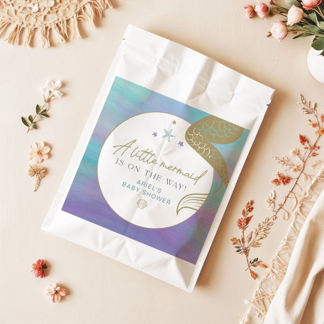 Sachets En Papier SIREN Purple or sirène Baby shower marin (Créateur téléchargé)