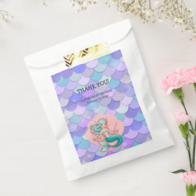 Sachets En Papier Sirène de Parties scintillant pourpre sous le Baby (Scellé)