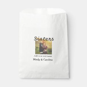 Sachets En Papier Sisters besties BFF ajouter nom de la photo nom fa