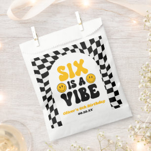 Sachets En Papier Six Is A Vibe Rétro Sixième Anniversaire 6ème Fête