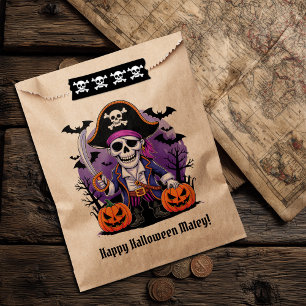 Sachets En Papier Skeleton Pirate Happy Halloween Matey