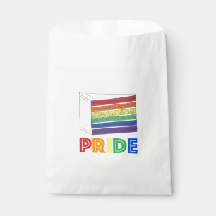 Sachets En Papier Slice de gâteau de Mariage de couche arc-en-ciel L