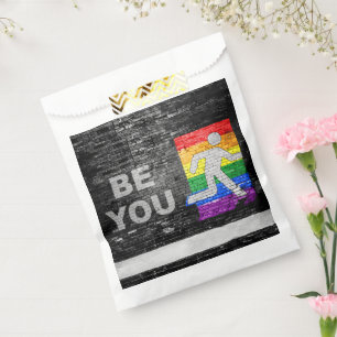Sachets En Papier SlipperyJoe's Be You brick wall stick figure rainb
