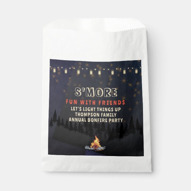 Sachets En Papier S'mores Fun Bonfire Jardin Cookout Friendsgiving (Devant)