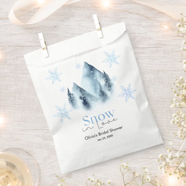 Sachets En Papier Snow in Love Winter Snowflakes Bridal Shower (Coupé)