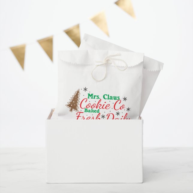 Sachets En Papier Société de biscuits de Mme Claus (Fête)