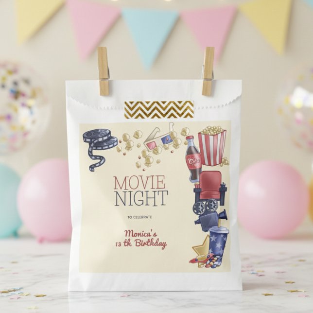 Sachets En Papier Soirée cinéma anniversaire pour enfants (Créateur téléchargé)