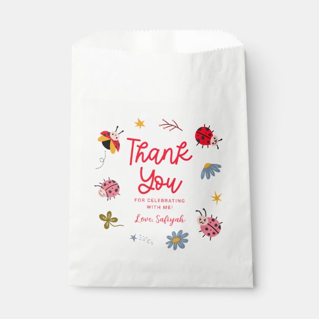 Sachets En Papier Soirée d'anniversaire de la petite Ladybug (Devant)