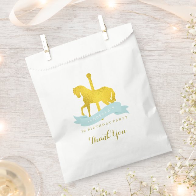 Sachets En Papier Soirée d'anniversaire du carrousel de Mint (Coupé)