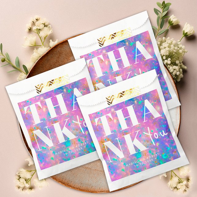 Sachets En Papier Soirée de mariage élégante Opal Stone Moderne Merc (Créateur téléchargé)