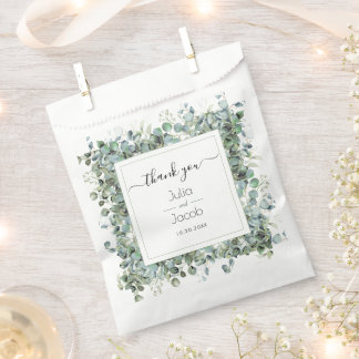 Sachets En Papier Soirée de mariage simple Eucalyptus Green