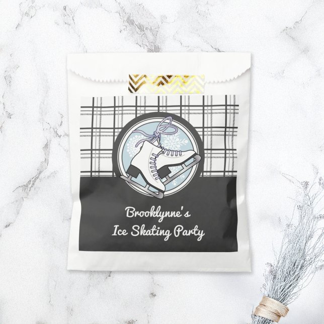 Sachets En Papier Soirée de patinage sur glace Tartan moderne person (Créateur téléchargé)