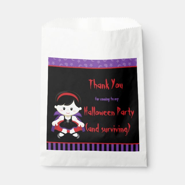 Sachets En Papier Soirée d'Halloween de fille Vampire (Devant)