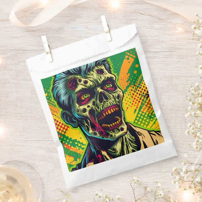 Sachets En Papier Soirée Halloween Zombie Effrayant (Coupé)
