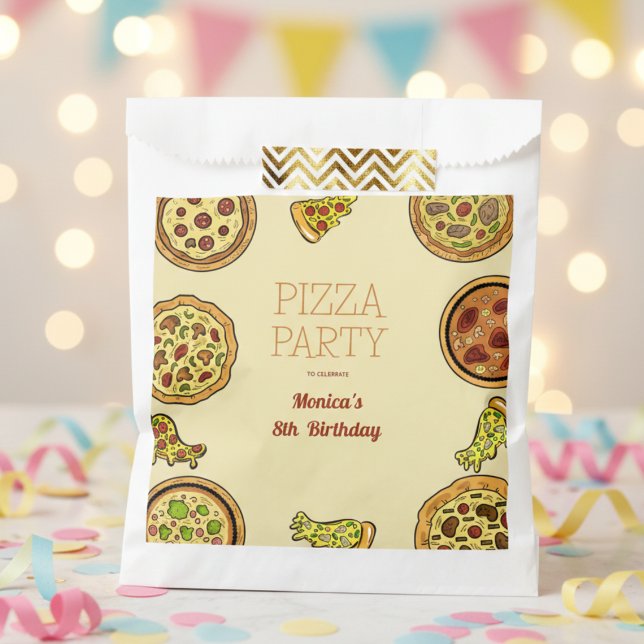 Sachets En Papier Soirée pizza caricature (Créateur téléchargé)